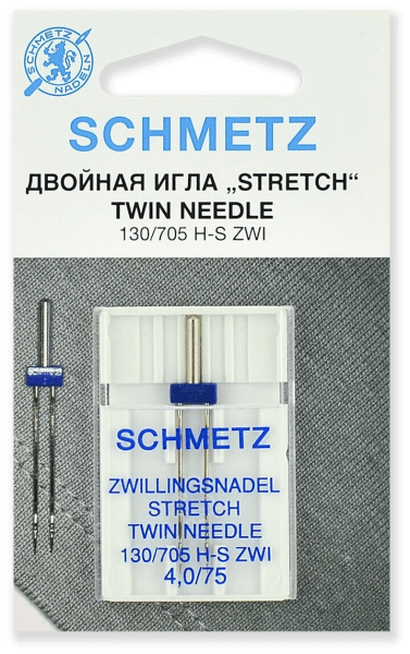 Иглы Schmetz стрейч двойные 130/705 H-S ZWI 4,0/75, 1 шт в Жирновске